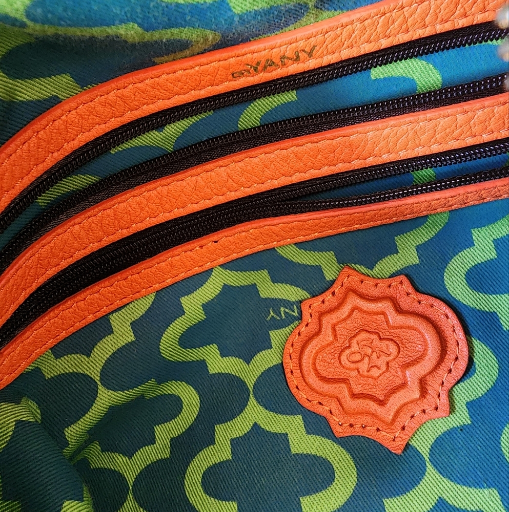 Orange and Cream orYANY Leather Shoulder Hobo Bag - Picture 7 of 9
